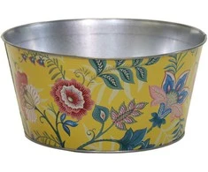 Dekoratyvinis lėkštas gėlių vazonas Ø20cm H10cm metalinis