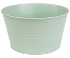 Dekoratyvinis lėkštas gėlių vazonas Ø25cm H14cm metalinis/švies.žalias