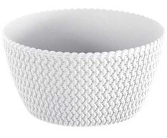 Dekoratyvinis lėkštas gėlių vazonas Splofy D23.6cm H12.3cm plastikinis/baltas