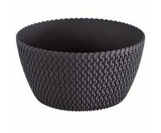 Proplastik Dekoratyvinis lėkštas gėlių vazonas Splofy D23.6cm H12.3cm plast./antracito sp.
