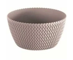 Dekoratyvinis lėkštas gėlių vazonas Splofy D23.6cm H12.3cm plastikinis/š.rudas