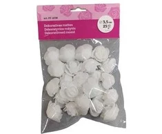 Dekoratyvios rožytės Ø3.5cm/25vnt. baltos