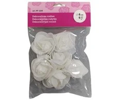 Dekoratyvios rožytės Ø6cm/6vnt. baltos