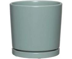Dekoratyvus gėlių vazonas su padėklu Ø15cm H15cm keram./skirtingų spalvų