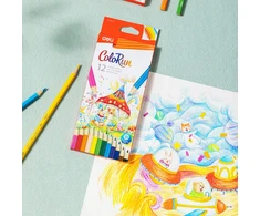 Deli Colorun spalvoti pieštukai, 12 vnt., 3mm grafitas, šešiakampiai