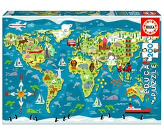 Educa Dėlionė WORLD MAP, SEAN SIMS, 6-8 metų, 200 dalių