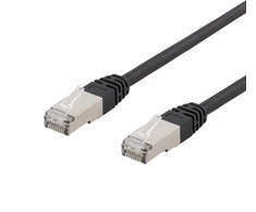 DELTACO S/FTP Cat6 patch kabelis, atsparus UV spinduliams, 3m, juodas SFTP-63UV