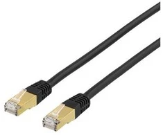 DELTACO S/FTP Cat7 patchkabel, LSZH (halogeninis), 2m, svart