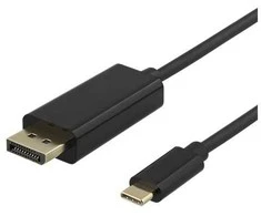 Kabelis Deltaco USBC-DP200, USB-C, DisplayPort, 2m