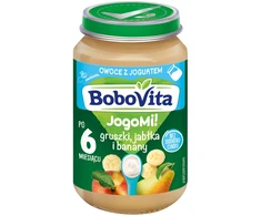 Desertas 6m+ kriaušės, obuoliai ir bananai su Bobovita jogurtu 2x 190 g