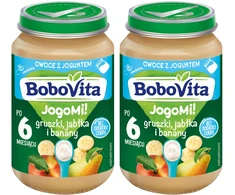 Desertas 6m+ kriaušės, obuoliai ir bananai su Bobovita jogurtu 2x 190 g