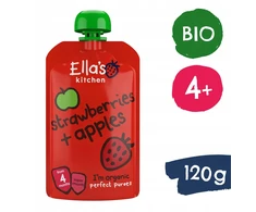 Desertas vaikams BIO braškių ir obuolių putėsiai Ella's Kitchen 120g