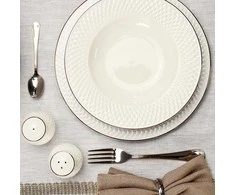 Desertinė lėkštė E Clat Gold Quality Ceramics 21cm balta