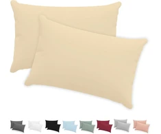 Design POSZEWKA 40X70 BEŻOWA BAWEŁNA JERSEY 150GSM OEKO TEX Z ZAMKIEM 2 SZTÓW