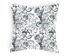 Designpremium Medvilninė pagalvės užvalkalas 40x40 cm, pilkas, gėlėtas