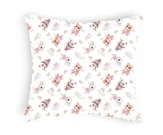 Designpremium Medvilninė pagalvės užvalkalas 70x80 cm su meškučiais ir vaivorykštėmis