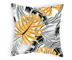 Designpremium Medvilninė pagalvės užvalkalas 40x40 cm, pilkai-garstyčių spalvos