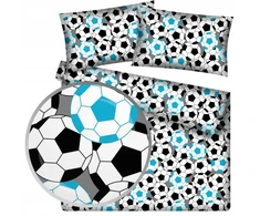 Designpremium Mėlynų kamuolių futbolo patalynės komplektas 160x200 cm