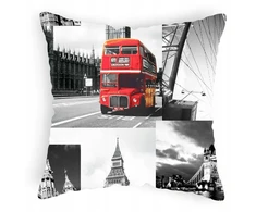 Designpremium Miesto Londonas pagalvės užvalkalas 40x40 cm, pilkas