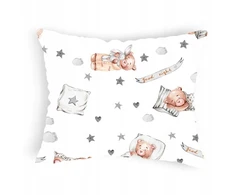 Designpremium Minkšta medvilninė pagalvės užvalkalas 40x60 cm su meškučių raštu