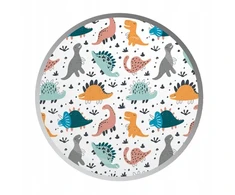 Patalynės komplektas Designpremium Patalynė bawełniana balta młodzieżowa kolorowa wzór w dinozaury 140x200 cm