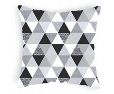 Designpremium Užvalkalas 40x40 w trójkąty szaro-juoda