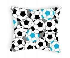Designpremium Užvalkalas na poduszkę duża w mėlyna juoda piłki 70x80 cm