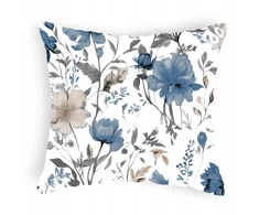 Designpremium Užvalkalas na poduszkę su bawełny w pastelowe kwiaty mėlyna 70x80 cm