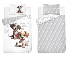 Detexpol DOG patalynė, MAYA MOO patalynės komplektas 100x135 cm PILKA (5002B)