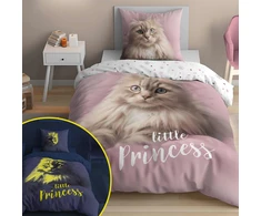 Patalynės komplektas Detexpol PATALYS 160x200 GLOW IN THE DARK Kitten 100% MEDVILNĖ