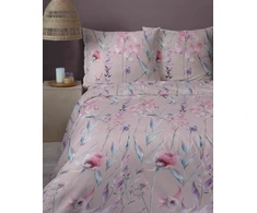 Detexpol Satininė patalynė 220x200 pudra su pastelinėmis gėlėmis - 5811 B