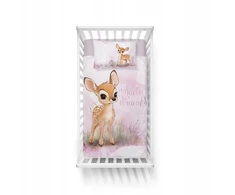 Detexpol Vaikiškas patalynės komplektas 90x120 cm rožinė Animals Deer pievos medvilnė