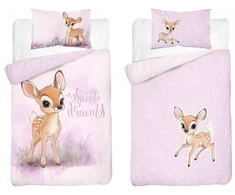 Detexpol Vaikiškas patalynės komplektas 90x120 cm rožinė Animals Deer pievos medvilnė