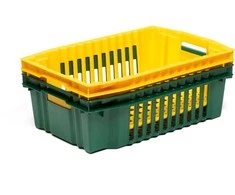 Dėžė daržovėms ir vaisiams 60x40x18cm plastikinė/žalia
