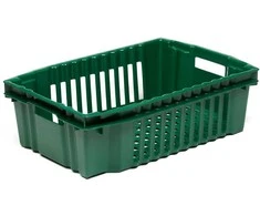 Dėžė daržovėms ir vaisiams 60x40x18cm plastikinė/žalia