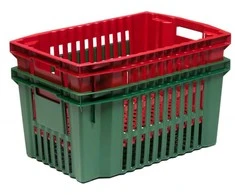 Dėžė daržovėms ir vaisiams 60x40x28.5cm plastikinė/žalia