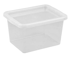 Dėžė su dangčiu Basic box Plast Team 13L permatoma