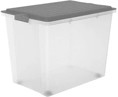 Dėžė su dangčiu Contenitore Rotho 57x39.5x43.5cm/70L permat./pilku dangčiu
