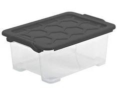 Dėžė su dangčiu Evo Safe Rotho 39.3x34.4x28.3cm/11L permatoma/antracito sp.
