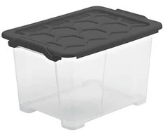 Dėžė su dangčiu Evo Safe Rotho 46x39.3x28.3cm/15L permatoma/antracito sp.