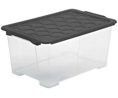 Dėžė su dangčiu Evo Safe Rotho 59x53x39.5cm/44L permatoma/antracito sp.