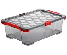 Bikuvalt Dėžė su dangčiu Evo Total Rotho 59x39.5x18.5cm/30L permatoma/pilka