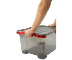 Bikuvalt Dėžė su dangčiu Evo Total Rotho 59x39.5x28cm/44L permatoma/pilka