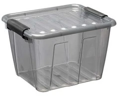 Dėžė su dangčiu Home Box Plast Team 3L/13.4x20.5x17cm permatoma/pilka