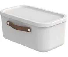 Dėžė su dangčiu ir rankenomis Maloja Rotho 39.5x26.5x17.7cm/12L Mistletoe Baltas