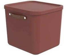 Dėžė su dangčiu ir rankenomis Maloja Rotho 39.5x38x34/40L Iron Raudona