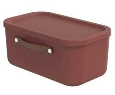 Dėžė su dangčiu ir rankenomis Maloja Rotho 39.5x26.5x17.7cm/12L Iron Raudona