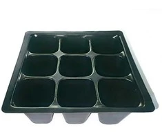 Dėžutė 9 daigams 13.5x13.5x5.6cm juoda