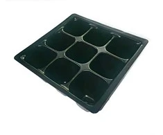 Dėžutė 9 daigams 13.5x13.5x5.6cm juoda