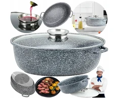 DIDELĖ skrudinimo skarda EDENBERG GOOSE NELIMPANČIUS MARMURO AROMATAS 38cm 8.0L